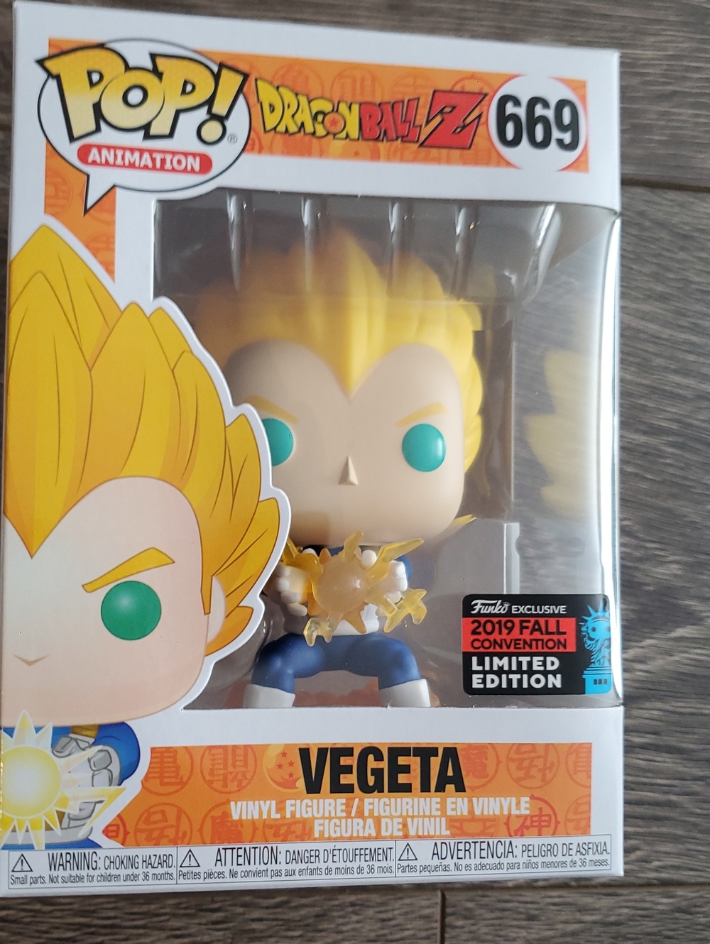 DRAGONBALLZ Z Vegeta #669 Funko Pop 2019 Fall Convention Limited Edition
